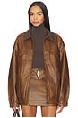 view 1 of 5 Maverick Bomber Jacket in Chestnut Brown