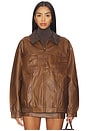 view 2 of 5 Maverick Bomber Jacket in Chestnut Brown
