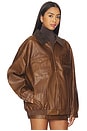 view 3 of 5 Maverick Bomber Jacket in Chestnut Brown