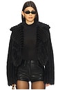 view 1 of 5 Salt Lake City Cropped Jacket in Black Faux Fur