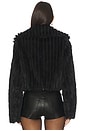 view 4 of 5 Salt Lake City Cropped Jacket in Black Faux Fur