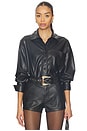 view 1 of 4 Lincoln Shirt Jacket in Black Faux Leather