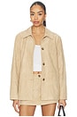 view 1 of 5 ROPA DE CALLE VANCOUVER JACKET in Beige Faux Suede