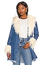 view 1 of 5 Penny Lane Faux Fur Coat in Pacific Tide