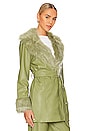 view 3 of 5 Penny Lane Faux Leather Jacket in Sage