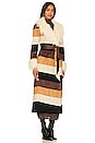 view 3 of 4 MANTEAU LONG PENNY LANE in Faux Suede Chevron & Faux Fur