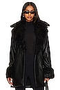 view 2 of 5 Penny Lane Coat in Black Faux Leather & Faux Fur