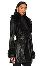 view 3 of 5 Penny Lane Coat in Black Faux Leather & Faux Fur
