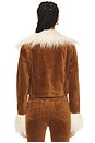 view 3 of 4 Penny Lane Cropped Coat in Saddle Brown