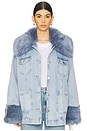 view 1 of 4 Copenhagen Faux Fur Jacket in Drift Indigo