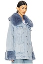 view 2 of 4 Copenhagen Faux Fur Jacket in Drift Indigo