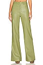 view 1 of 4 PANTALON FLARE IMITATION CUIR NASHVILLE in Sage
