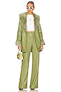 view 4 of 4 PANTALON FLARE IMITATION CUIR NASHVILLE in Sage