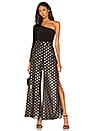 view 4 of 5 Campbell High Slit Pant in Cosmic Dot Gold
