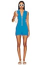 view 1 of 3 All IN One Romper in Teal Rib Knit