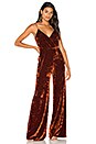 view 1 of 3 The Richards Jumpsuit in Copper Crushed Velvet