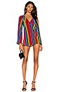 view 1 of 3 Caleb Romper in Rainbow Parade Pleat