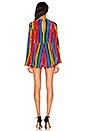 view 3 of 3 Caleb Romper in Rainbow Parade Pleat