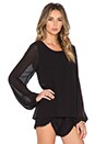 view 2 of 3 Jade Blouse in Black Chiffon