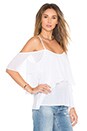 view 2 of 3 Romance Ruffle Top in White Chiffon
