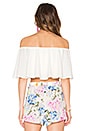 view 3 of 4 Heidi Ruffle Crop Top in White Laguna Crinkle