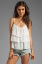 view 1 of 3 Jonesy Ruffle Tank in Show White Chiffon