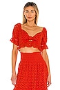 view 1 of 4 Coco Crop Top in Spacey Lacey Red
