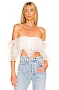 view 1 of 4 Rossella Ruffle Top in White Organza
