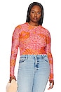view 2 of 8 Daphne Top in Retro Garden Mesh