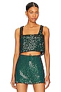 view 1 of 5 Tara Crop Top in Emerald Sequins