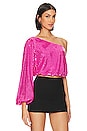 view 2 of 5 Party Top in Bright Pink Sequins