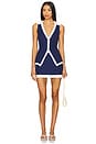 view 4 of 4 Colby Vest Top in Navy & White