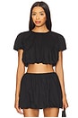 view 1 of 4 Highland Crop Top in Black Poplin