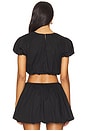 view 3 of 4 Highland Crop Top in Black Poplin