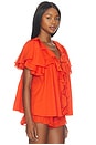 view 2 of 4 Rosalie Ruffle Top in Rouge Red Voile