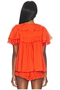 view 3 of 4 Rosalie Ruffle Top in Rouge Red Voile