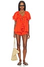 view 4 of 4 Rosalie Ruffle Top in Rouge Red Voile