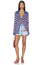 view 4 of 4 Button Up Coverup in Montauk Stripe Crochet