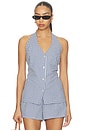 view 1 of 4 Hillary Halter Top in Navy Gingham