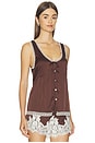 view 2 of 5 Sandra Top in Chocolate Satin