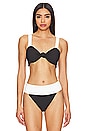 view 1 of 4 Aruba Bikini Top in Domino Colorblock Scrunch