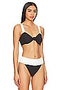 view 2 of 4 Aruba Bikini Top in Domino Colorblock Scrunch