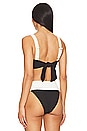 view 3 of 4 Aruba Bikini Top in Domino Colorblock Scrunch