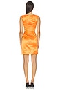 view 3 of 3 Pleated Diamond Neckline Dress in Yellow Orange