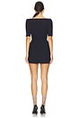 view 3 of 3 V-neck Bow Mid-sleeve Dress in Navy Blue