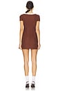 view 3 of 3 Scalloped Short Sleeve Dress in Brown