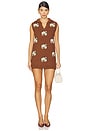 view 1 of 4 Embroidered Beaded Knit Dress in Brown