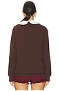 view 3 of 5 Doll Collar Oversized Sweatshirt in Brown