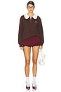 view 4 of 5 Doll Collar Oversized Sweatshirt in Brown
