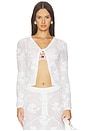 view 1 of 5 Threadwork Bow Cardigan in White